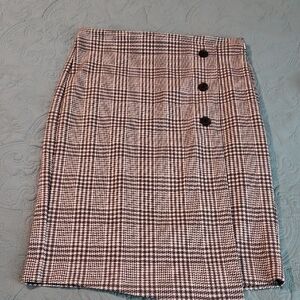 Ann Taylor Classic Black and White Checkered Pencil Skirt